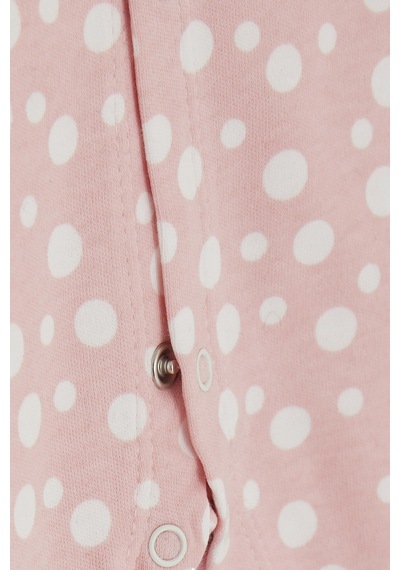 Breeze Kız Bebek Patikli Tulum Puantiye Desenli 0-3 Ay-6 Ay, Pembe