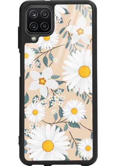 Samsung Uyumlu A12 Büyük Papatya Tasarımlı Glossy Telefon Kılıfı Çok Renkli