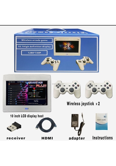 Lobo Kablosuz Arcade Oyunu 2 Joystıck 10.1 Yüksek Çözünürlüklü Ekran 1280 720p Retro Oyunları