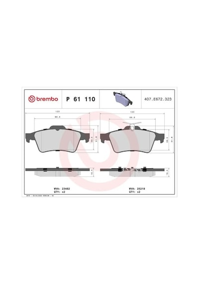 Renault Laguna 2 Arka Fren Balatasi 2001-2009 Brembo P61110
