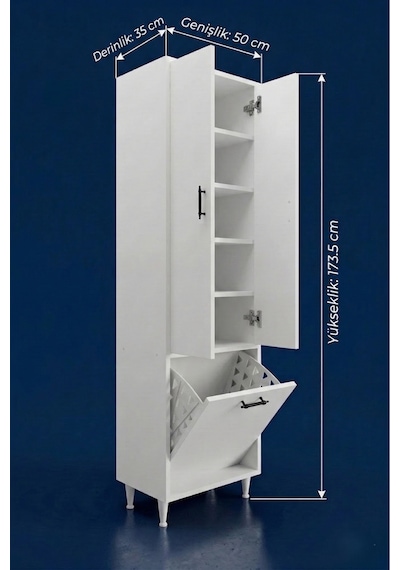 Kapadokya 2 Kapaklı Çok Amaçlı Dolap Kirli Çamaşır Sepetli Banyo Çamaşır Dolabı Beyaz Kapadokya 2 Kapaklı Çok Amaçlı Dolap Kirli Çamaşır Sepetli Banyo Çamaşır Dolabı Beyaz