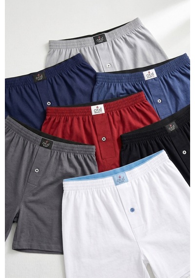 Öts Premium 5'li Erkek Boxer Düğmeli, Süprem - Hediye Kutulu, %100 Pamuk, Gri