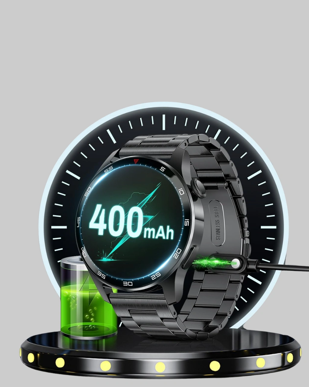 100mah Şarjlı Akıllı Saat Mesaj Bildirimi, Müzik Kontrolü Ve Ergonomik Tasarım