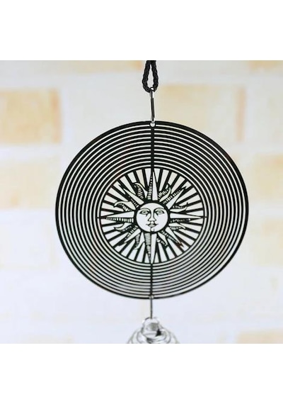 Feng Shui Güneş Temalı Rüzgar Çanı Dış Mekan Bahçe Balkon Süsü Yeni Ev & Arkadaş Hediyesi 60 Cm.
