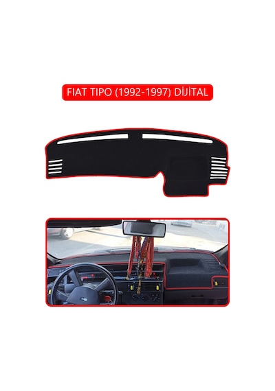 Fıat Tıpo 1992-1997 Modellerine Uygun Dijitaltorpido Koruma Halısı Kırmızı Kenar