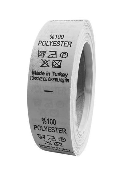 Örenler Plastik 2 Cm Bez Yıkama Yaka Etiketi 500'lü Rulo Polyester 100% Beyaz