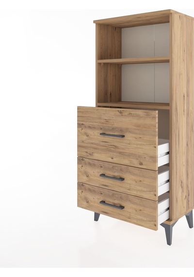 Hyperion Dolap 2 Raflı 3 Çekmeceli 60x44x134 Çam-çam Atlas Çam