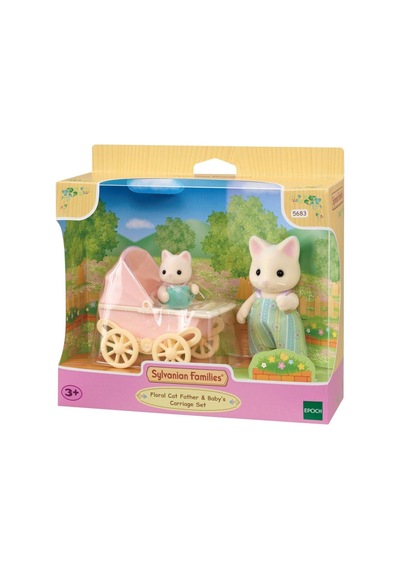 Adore Oyuncak Sylvanian Families Çiçekli Kedi Baba Ve Bebek Arabası Seti 5683