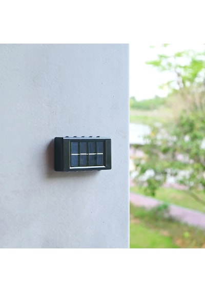 10 Led 2'li Güneş Enerjili Bahçe Aydınlatma Duvar Aplik Solar Otomatik Duvar Işığı Su Geçirmez Ip65