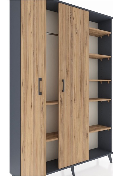 Arges Dolap 7 Raflı 2 Kapaklı Tek Askılı 132x30x195 Antrasit-çam/çam Atlas Çam/atlas Çam Arges Dolap 7 Raflı 2 Kapaklı Tek Askılı 132x30x195 Antrasit-çam/çam Atlas Çam/atlas Çam