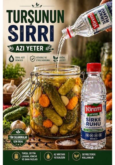 Gülçehre Yörem Afyon Doğanın Saf İksiri Konsantre Sirke Ruhu Asetik Asit 300ml.