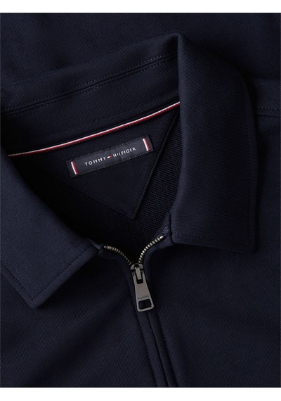 Tommy Hilfiger Essentıal Terry Ivy Jacket Erkek Mavi Sweatshirt - Mw0mw41767