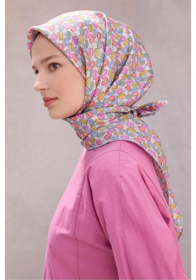 Belli % 100 Twill İpek Eşarp 4204d 80 Azur