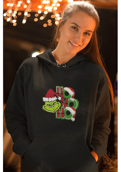 Grinch Hohoho Yenı Yıl Kapşonlu Sweatshirt 001