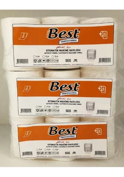 Best Professional Otomatik Makine Havlusu 6'lı 3 Paket 21 CM 3 KG