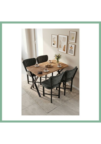 Bşkvirgo Elma Masa Seti Çok Renkli Gri 110x70 Cm Bsk2026 Bşkvirgo Elma Masa Seti Çok Renkli Gri 110x70 Cm Bsk2026
