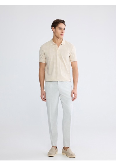Lcwaıkıkı Classic Bej Polo Yaka Desenli Pike Erkek Tişört