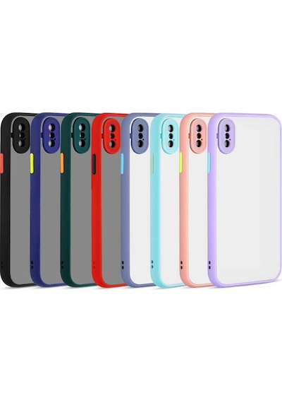 Apple Uyumlu iPhone X Xs Kilif Lens Korumali Mat Silikon Kapak 449255024