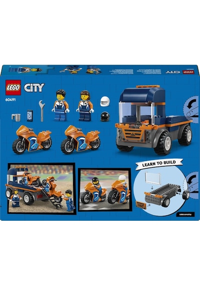 LEGO® City Motosiklet Taşıyıcı - Oyuncak Araç Yapım Seti 60491-4 Yaş ve Üzeri Çocuklar İçin Yaratıcı Oyuncak Yapım Seti (88 Parça)