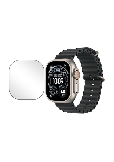 Microcase Apple Watch Uyumlu  Ultra 3 İçin Tam Kaplayan Kavisli Ekran Koruyucu 3d Pet Film - Siyah Al3385