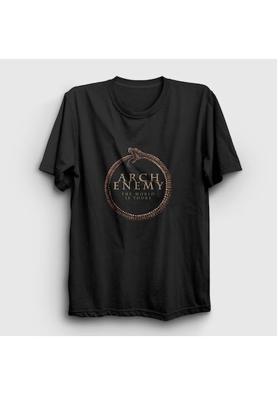 Presmono Unisex World Arch Enemy T-shirt Siyah