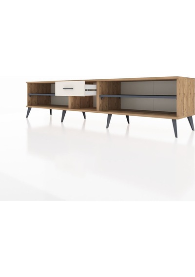 Hyperion Tv Ünitesi 2 Raflı Tek Çekmeceli 220x44x51 Çam-antrasit/aytaşı Antrasıt/aytası - Atlas Çam Hyperion Tv Ünitesi 2 Raflı Tek Çekmeceli 220x44x51 Çam-antrasit/aytaşı Antrasıt/aytası - Atlas Çam
