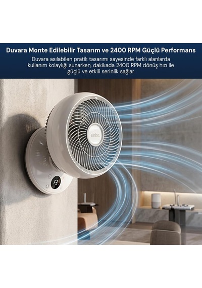 Sf-7702 Sessiz Masaüstü Vantilatör Kumandalı 1.5 Mt Kablolu Mini Fan Otomatik Salınımlı Aroma Hazneli Beyaz Dijital Çok Renkli