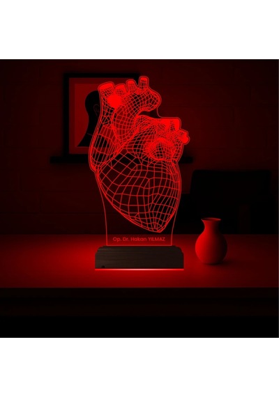 Luvivia Kalp Cerrah Kişiye Özel 3d Lamba - Masa Gece Lambası Şeffaf