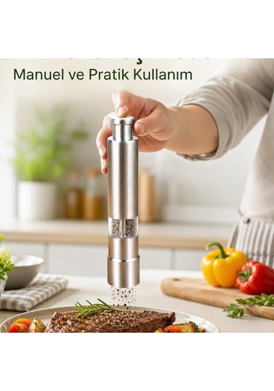 Orta Boy Kararbiber Ve Tuz Öğütücü Kolay Kullanım, Şık Tasarım Yeni Nesil Çok Renkli