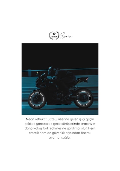 Neonbant Beyaz Neon Jant Bandı Reflektif Şerit 7mm 7 Metre Motosiklet Otomobil Bisiklet Jant Çember