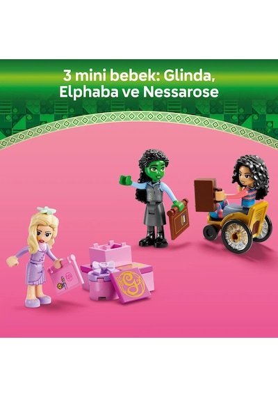 LEGO® Wicked Glinda, Elphaba ve Nessarose, Shiz Üniversitesi’nde 75681 - 7 Yaş ve Üzeri Çocuklar için Oyuncak Tekne İçeren Bebek Evi (304P)