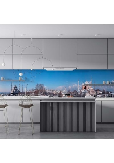 Mutfak Tezgah Arası Folyo Kaplama Folyosu İstanbul Panorama 60x100 Cm