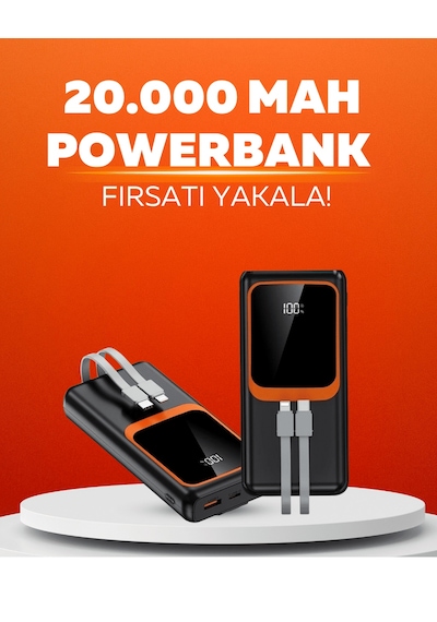 20.000 Mah Powerbank 22.5w Hızlı Şarj, Çok Kablolu, Dijital Göstergeli Diğer 59521239