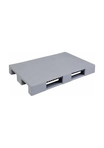 Plastik Palet Düz Desen Gri Yük Taşıma Paleti 80X120X15 Cm 10 Kg