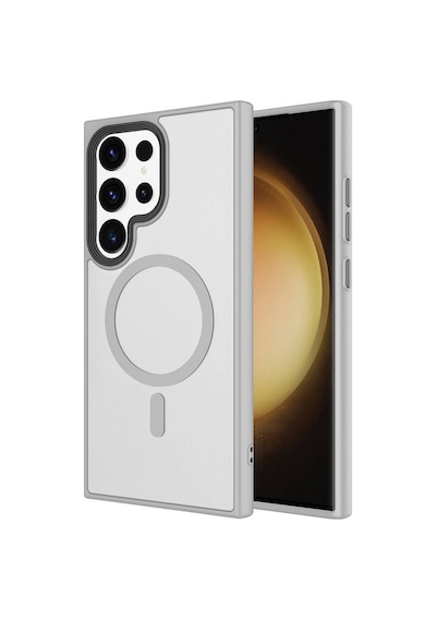 Galaxy Uyumlu S24 Ultra Kılıf Magsafe Destekli Kamera Yükseltili Mat Parmak İzi Tutmayan Silikon Pazarplus Siyah