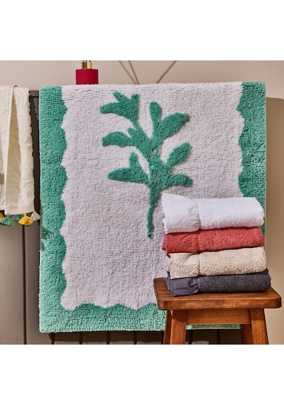 Soft Granny Summer Tufting Banyo Paspası - Beyaz - 60x90 Cm Çok Renkli
