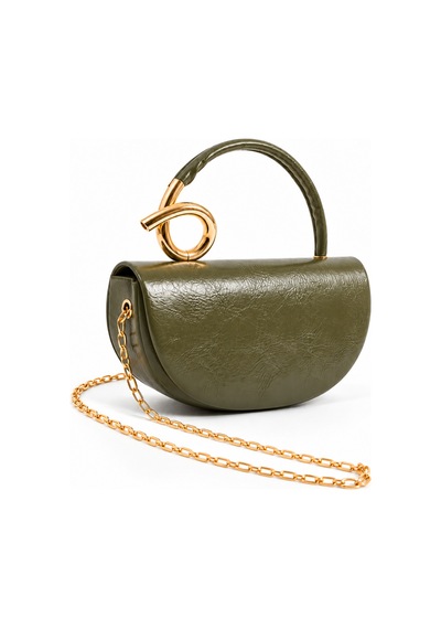 Nura Collection Şık Gold Aksesuarlı Haki Kadın El Ve Omuz Çantası Haki - 932310292 Haki