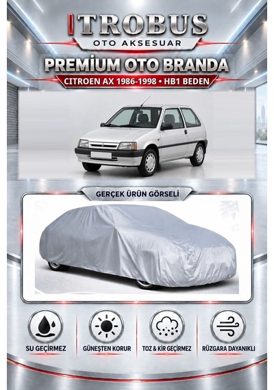 Citroen Ax 1986-1998 Uyumlu Premium Araba Brandası Oto Branda Hb1 Beden