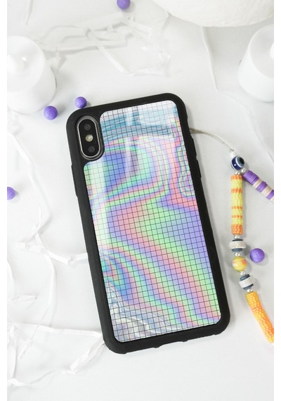 Apple Uyumlu iPhone X - Xs Neon Dama Tasarımlı Glossy Telefon Kılıfı Çok Renkli