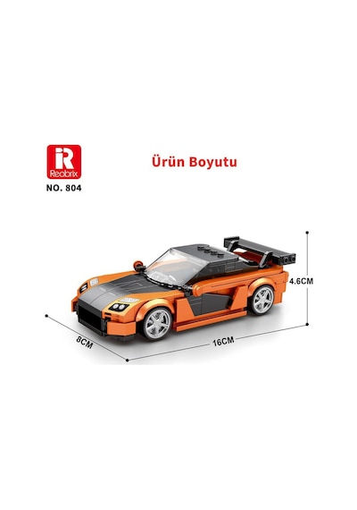 Reobrix Creator 804 Mazda Rx-7 Spor Araba Yaratıcı Yapı Blok Seti Building Blocks - 367 Parça