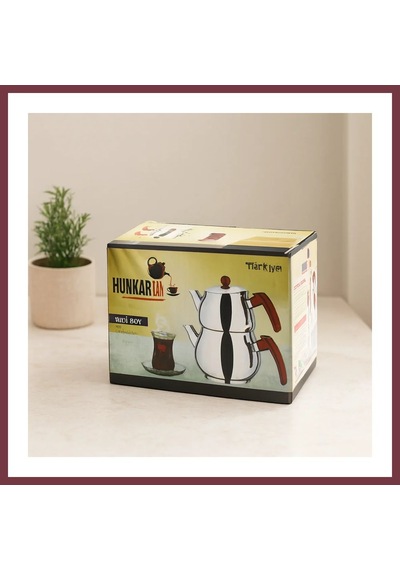 Storeşahin Midi Boy Çelik Çaydanlık Seti - Kendinden Süzgeçli Renkli Bakalit Kulplu 0.5l/0.75l Shn0720