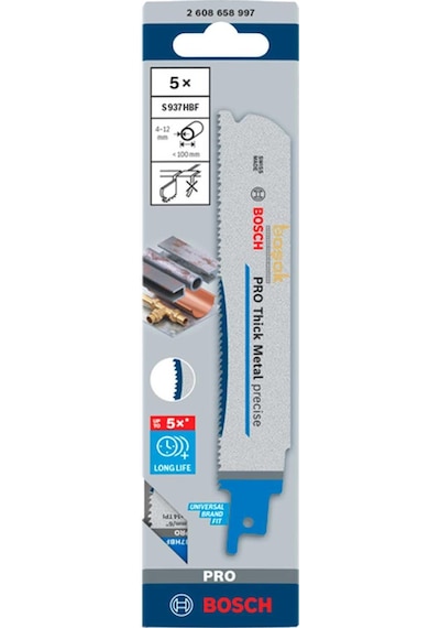 Bosch Pro S 937 Hbf 4-12 Mm Metal Boru 5'li Panter Testere Ucu 150 Mm 2608658997