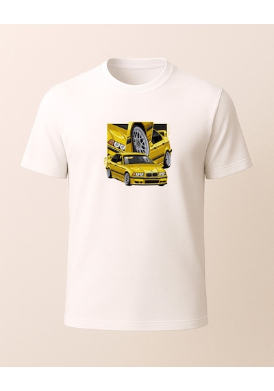 Sarı Bemeve Baskılı T-shirt Beyaz
