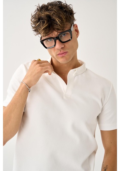 Alexander Gardi Erkek Comfort Fit Polo T-shirt Beyaz