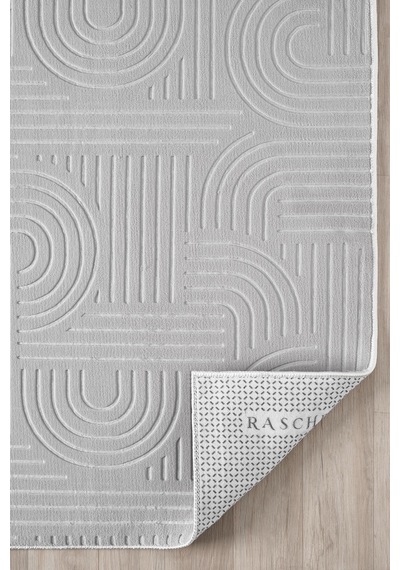 Raschel Carpet Premium Seri Özel Kaymaz Taban Banyo Paspası 2'li Set 50x60 Ve 60x100 Gümüş