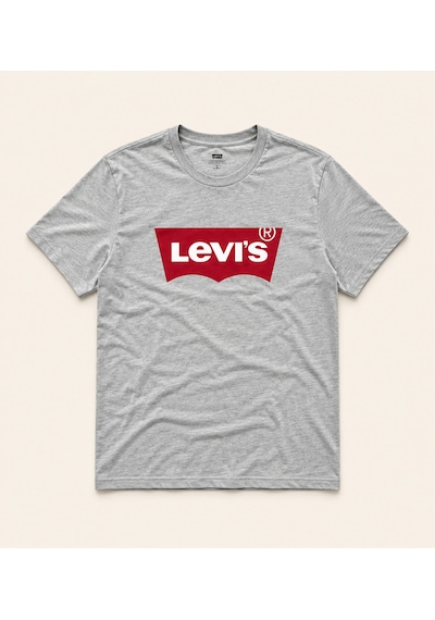Levi's Saf Pamuk Standart Fit Graphic Set-ın Neck Gri Erkek Tişört Beyaz - Gri