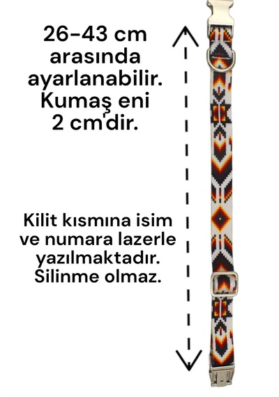 Caramelos İsimli Köpek Tasması, Köpek Künyesi, Köpek İsimlik 270 Beyaz - Kırmızı
