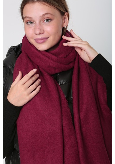 Remsa Püsküllü Buklet Atkı Şal 40x210 Cm 1257 Bordo Bordo