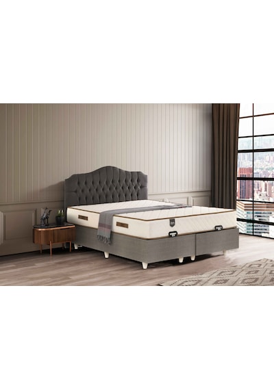 Çift Kişilik Basic Plus Baza 8 Mm Mdf +akasya Yatak + Prenses Seti Yatak Baza Başlık - 150 X 200 Cm 150x200