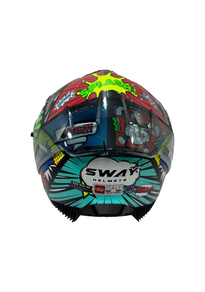 Sway Sw 865 Boom Black Callorful Güneş Gözlüklü Kask